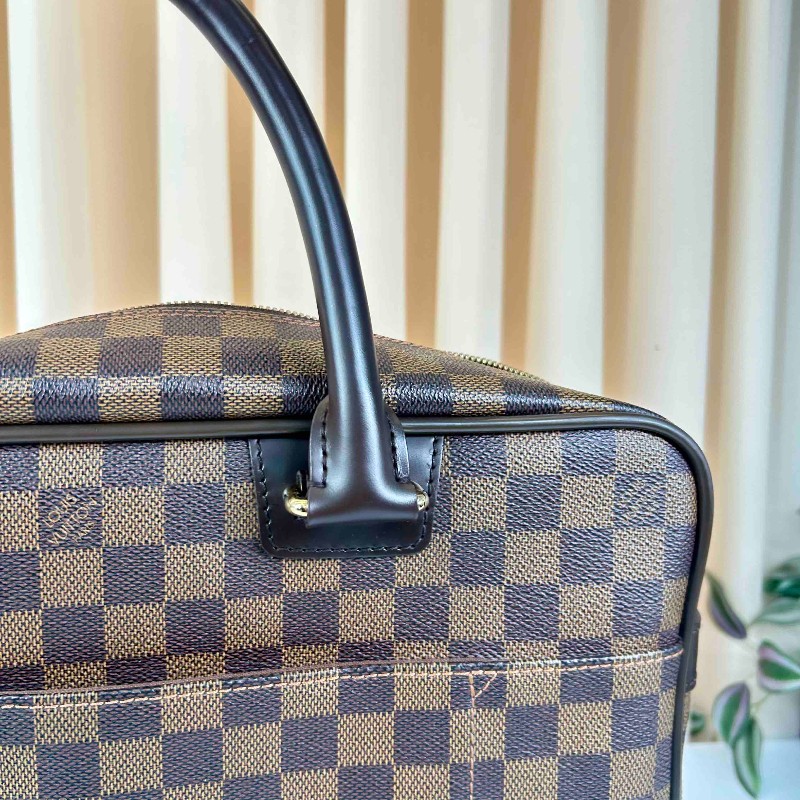 LV路易威登 棕色棋盤格男士電腦公事包 帶肩帶-14
