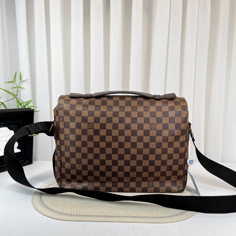 LV Broadway 棕棋盤 雙袋 郵差包-1