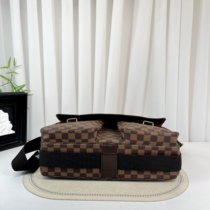 LV Broadway 棕棋盤 雙袋 郵差包-2