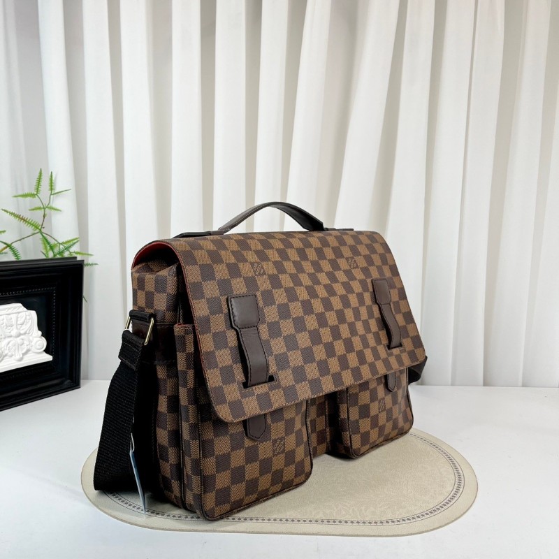 LV Broadway 棕棋盤 雙袋 郵差包-3