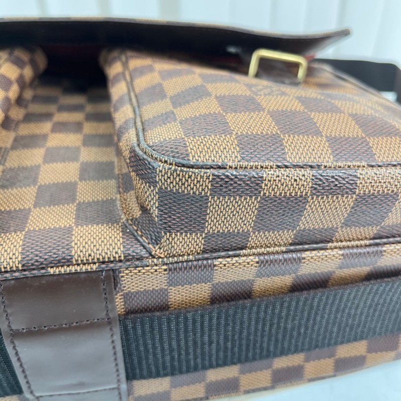LV Broadway 棕棋盤 雙袋 郵差包-9
