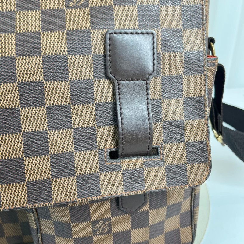 LV Broadway 棕棋盤 雙袋 郵差包-13