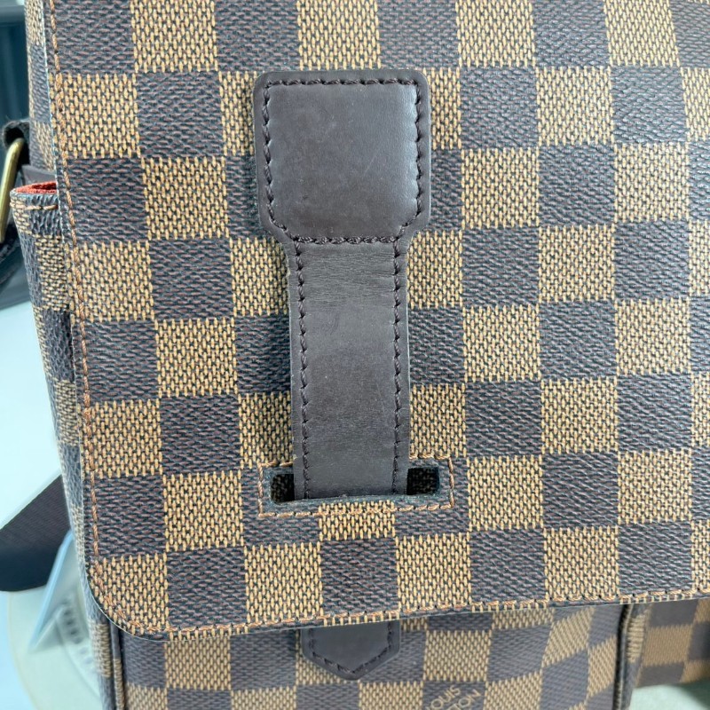 LV Broadway 棕棋盤 雙袋 郵差包-14