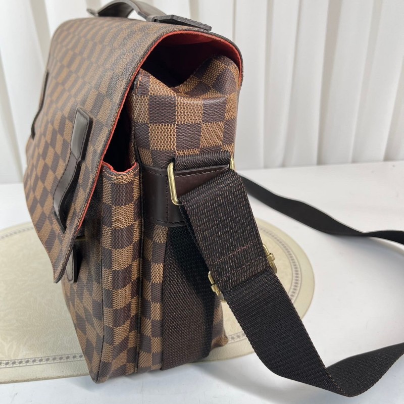LV Broadway 棕棋盤 雙袋 郵差包-19