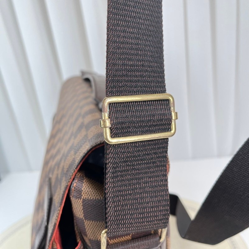 LV Broadway 棕棋盤 雙袋 郵差包-20