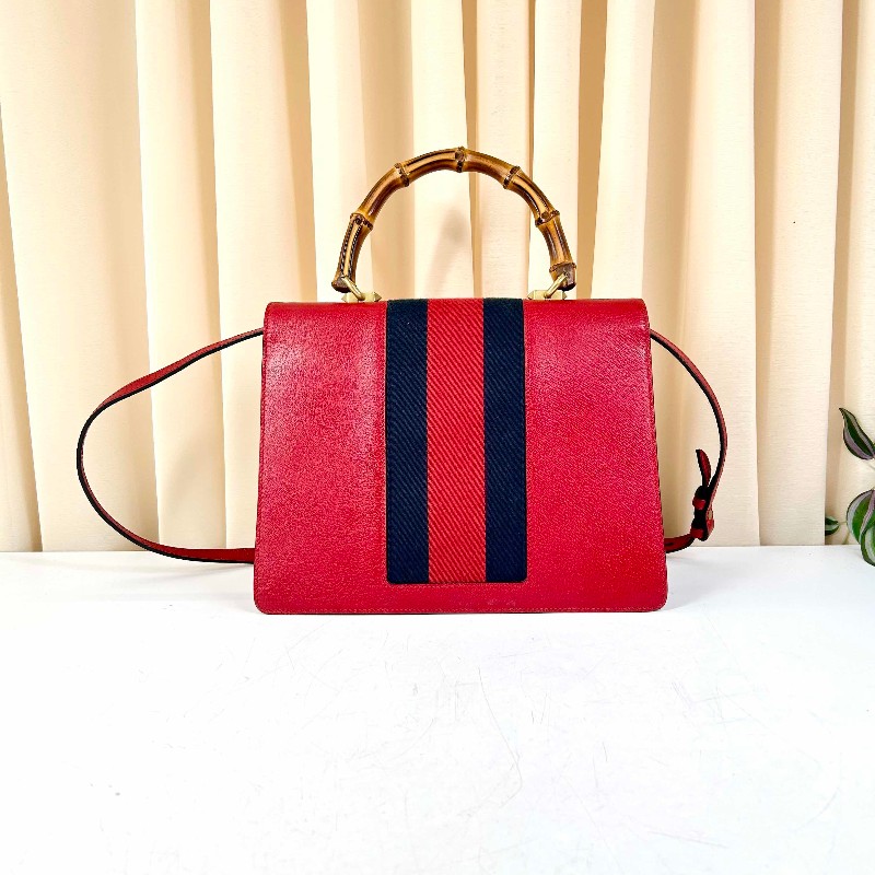 GUCCI 秀款系列 珍珠貝母蝴蝶竹節手柄 手提包肩背包-1