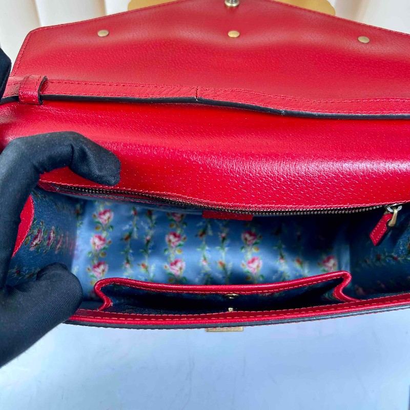 GUCCI 秀款系列 珍珠貝母蝴蝶竹節手柄 手提包肩背包-5