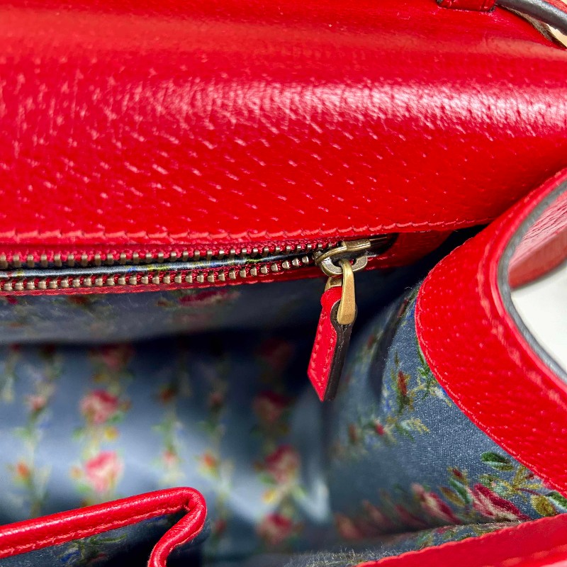 GUCCI 秀款系列 珍珠貝母蝴蝶竹節手柄 手提包肩背包-9