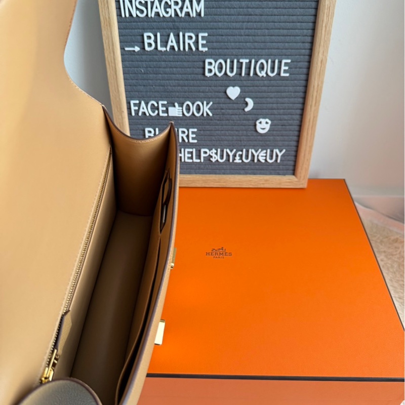 Hermès 愛馬仕 Constance康康24/有附鏡子款🪞 Biscuit餅乾色/金釦-3