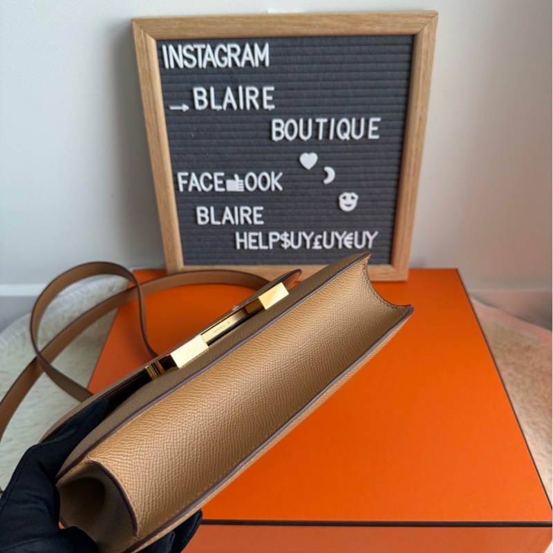 Hermès 愛馬仕 Constance康康24/有附鏡子款🪞 Biscuit餅乾色/金釦-4