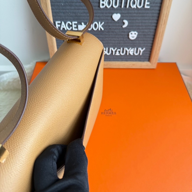 Hermès 愛馬仕 Constance康康24/有附鏡子款🪞 Biscuit餅乾色/金釦-6