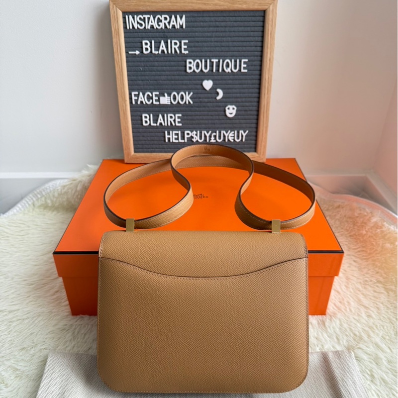 Hermès 愛馬仕 Constance康康24/有附鏡子款🪞 Biscuit餅乾色/金釦-7
