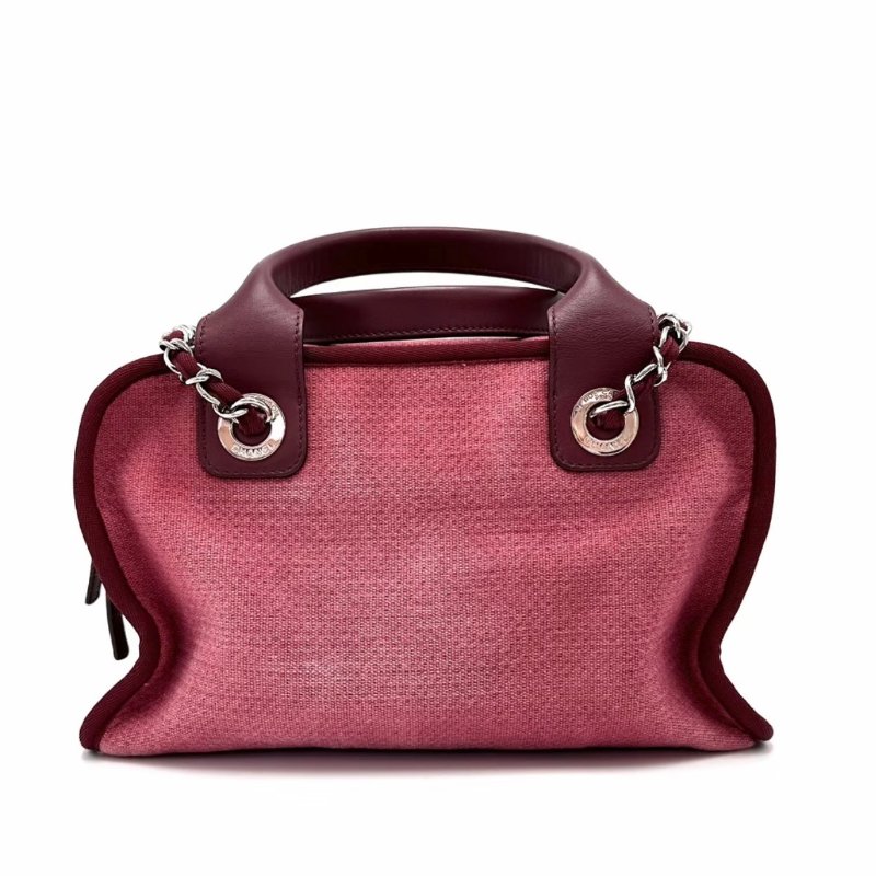 CHANEL紅色銀扣手提肩背保齡球沙灘包 26*17*11 98新配件塵袋保卡購證-5