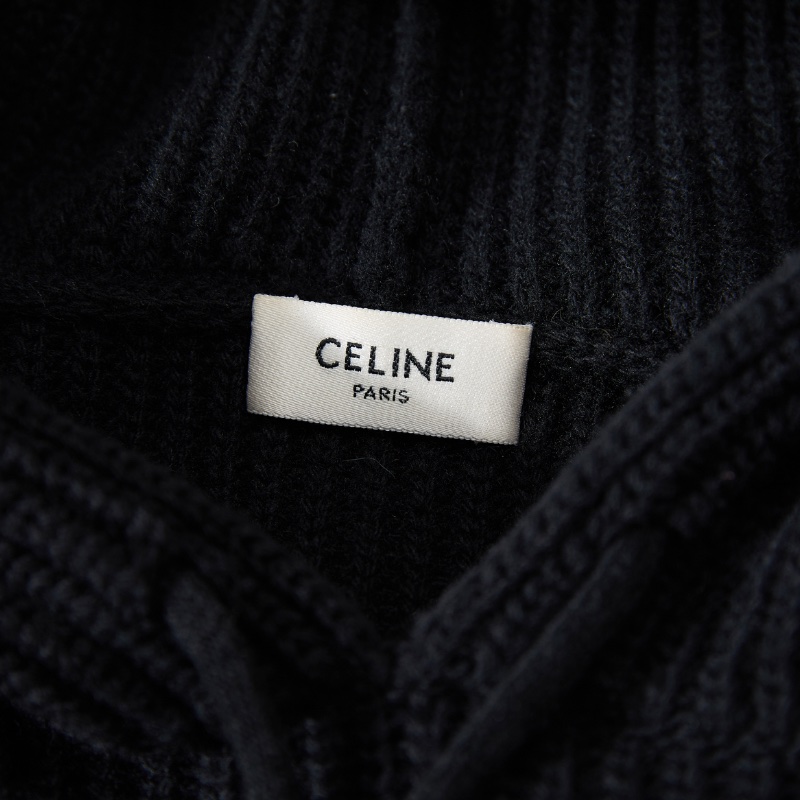 ❤️CELINE 超精致LOGO 百搭黑色時尚連帽毛衫-7