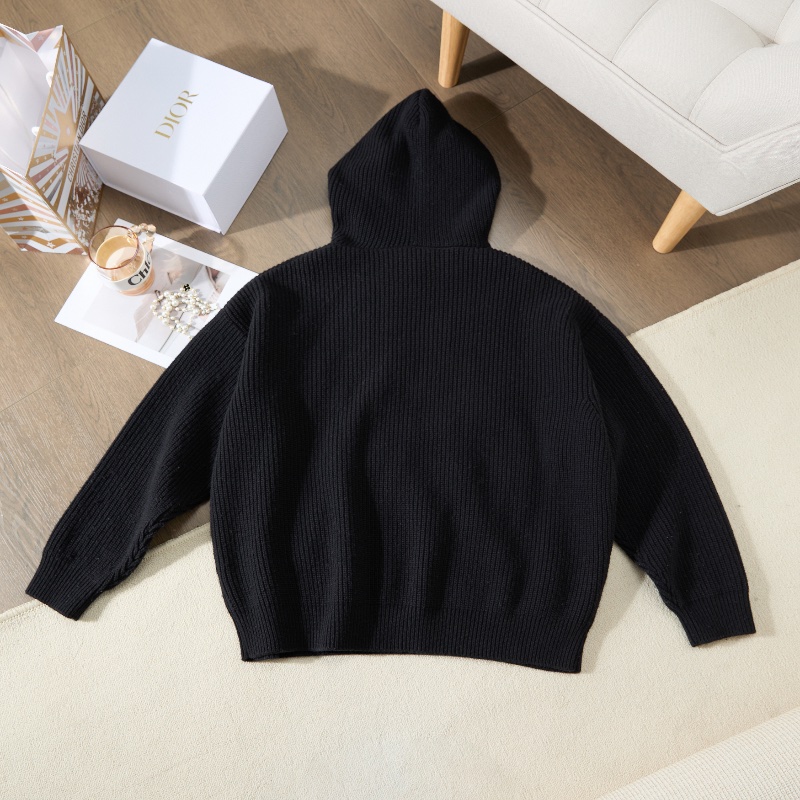 ❤️CELINE 超精致LOGO 百搭黑色時尚連帽毛衫-9