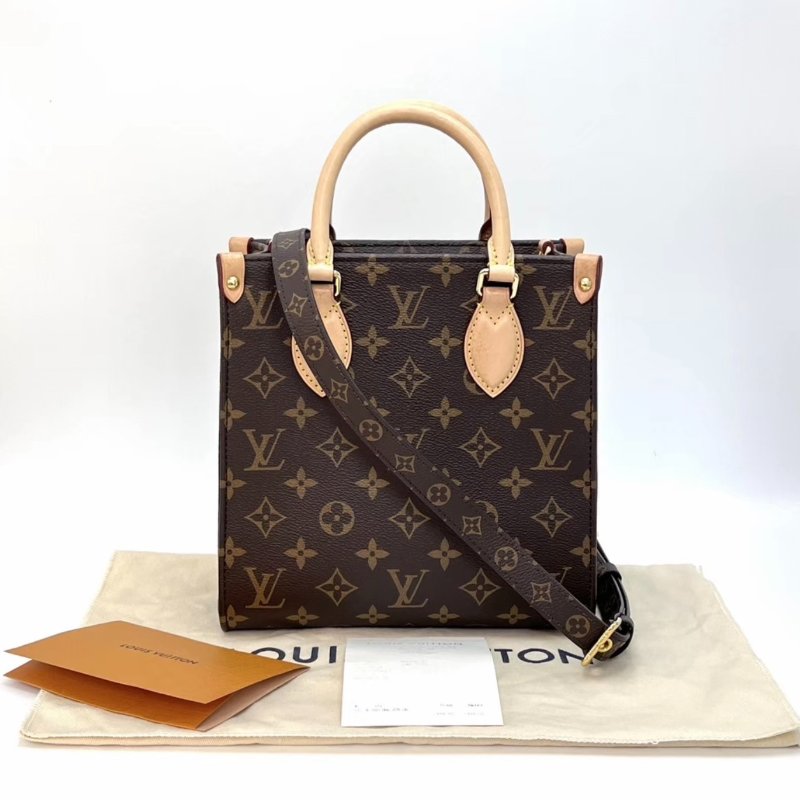 LV 經典老花琴譜bb手提斜背包 芯片款 21.5*22*9.5 98新配件塵袋-0