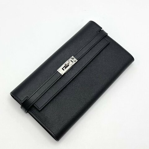 HERMES黑銀扣 kelly長款錢包20*11*2.5 99新配件塵袋