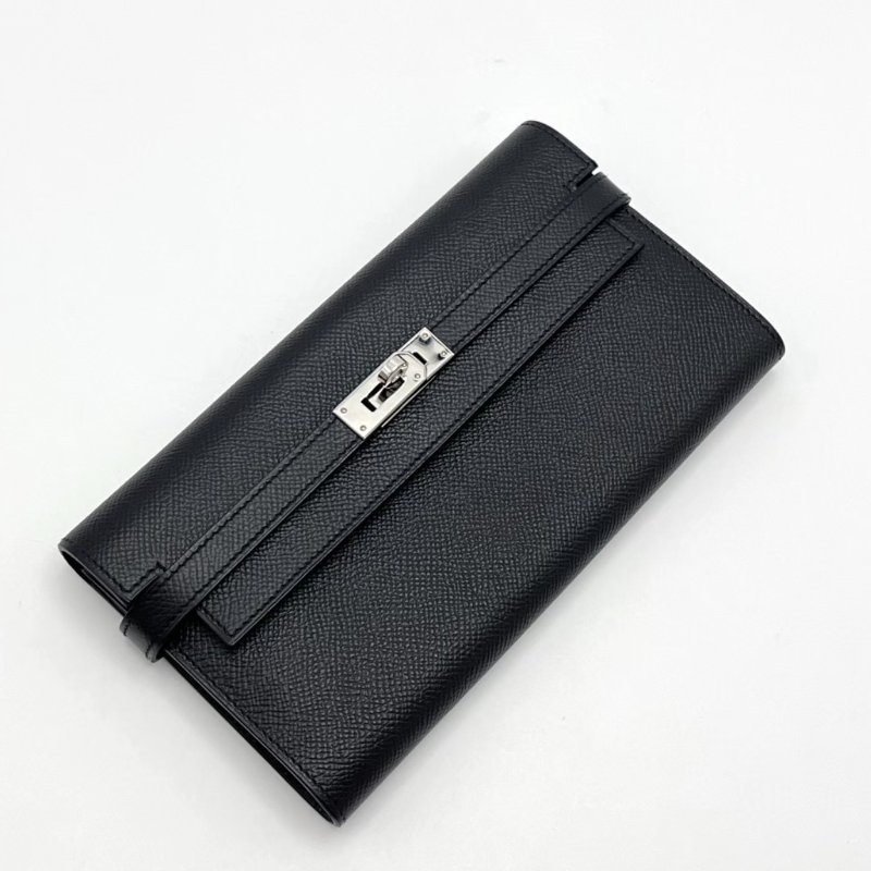 HERMES黑銀扣 kelly長款錢包20*11*2.5 99新配件塵袋-0