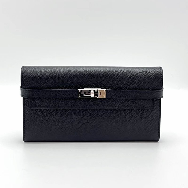 HERMES黑銀扣 kelly長款錢包20*11*2.5 99新配件塵袋-1