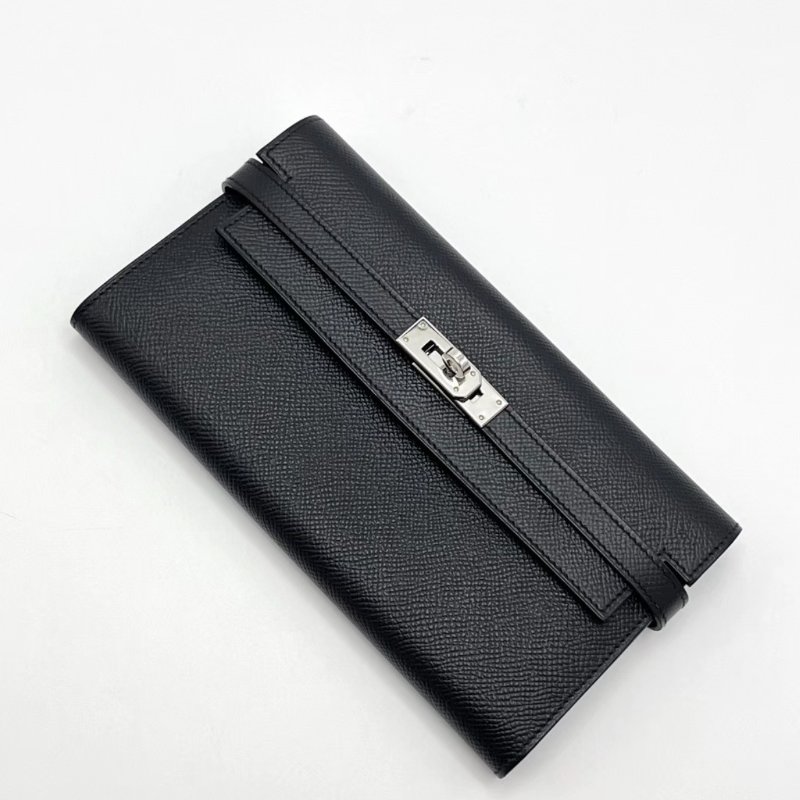 HERMES黑銀扣 kelly長款錢包20*11*2.5 99新配件塵袋-2