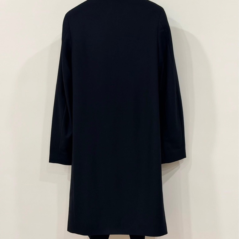 Allsaints 寬鬆型綁帶毛料外套大衣 黑-2