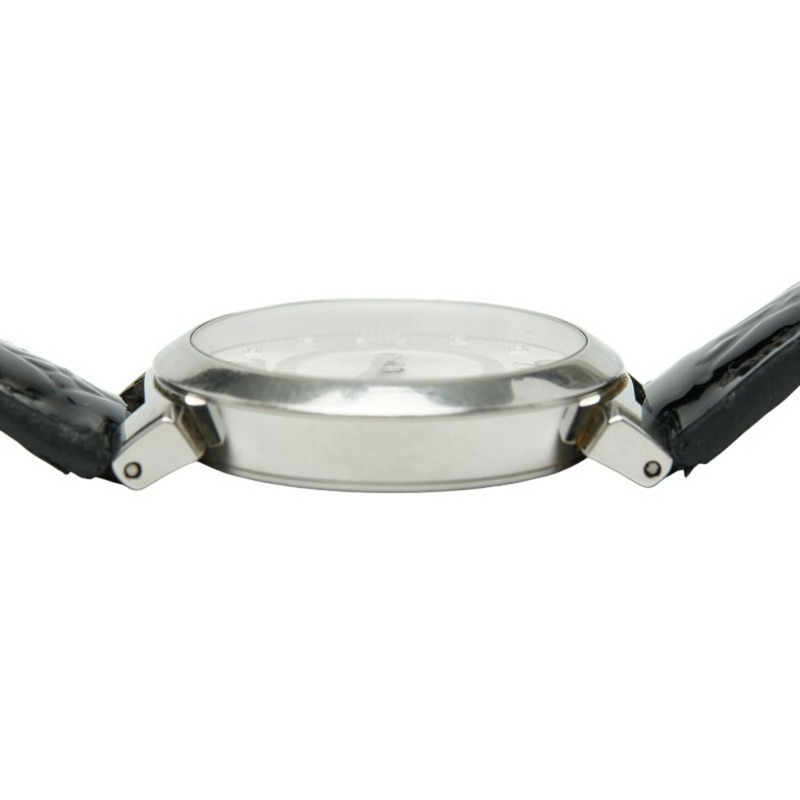 路易威登 Tambour Slim 8 鑽腕錶 Q12MG 石英機芯 銀色錶盤 不鏽鋼錶帶 皮革錶帶 女士 LOUIS VUITTON-5