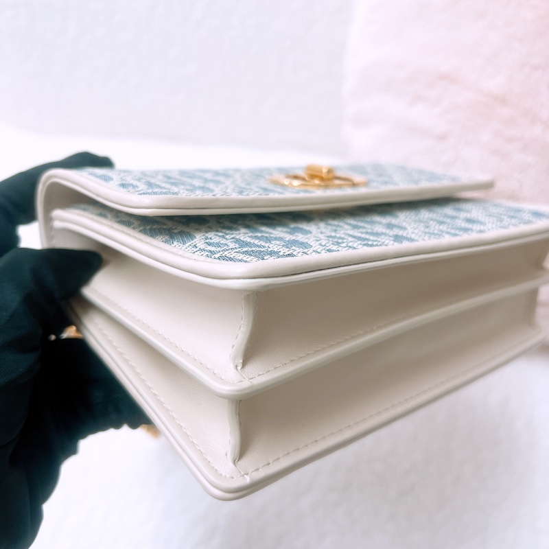 近新 Dior miss caro pouch 淺藍老花-4