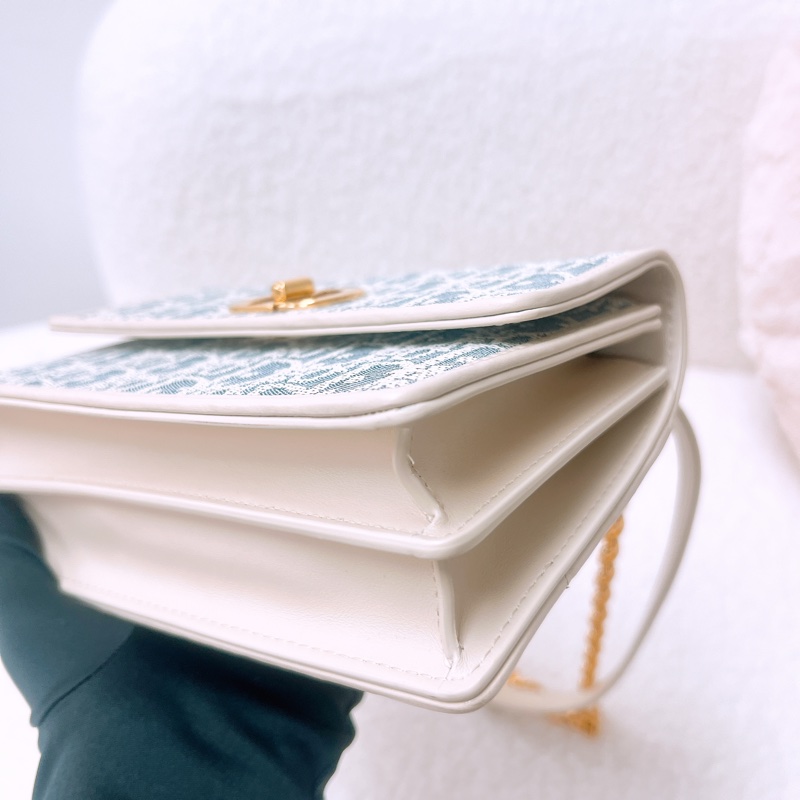 近新 Dior miss caro pouch 淺藍老花-5