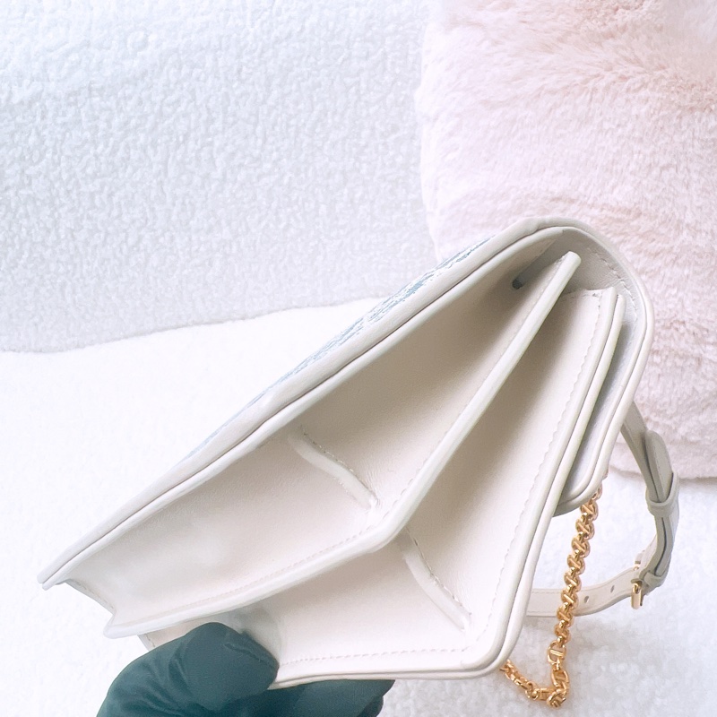 近新 Dior miss caro pouch 淺藍老花-8