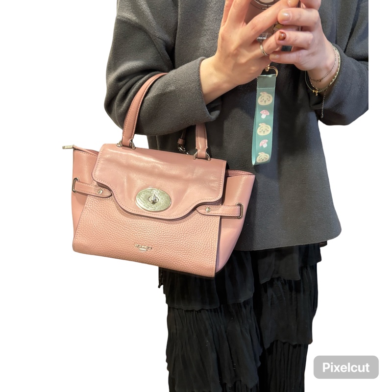 Coach blake 乾燥玫瑰色 掀蓋手提斜挎包-2