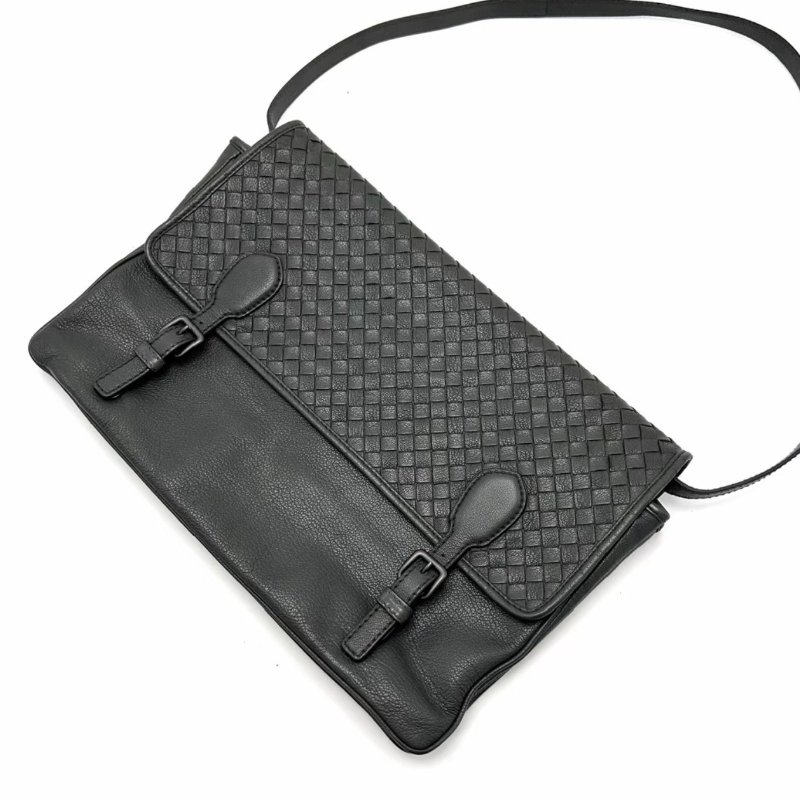 BV灰色編織郵差包 35*23*2 98新配件塵袋-4