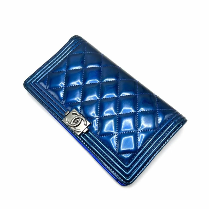 CHANEL銀扣leboy漆皮長款錢包 18*10*2 98新配件保卡塵袋-3