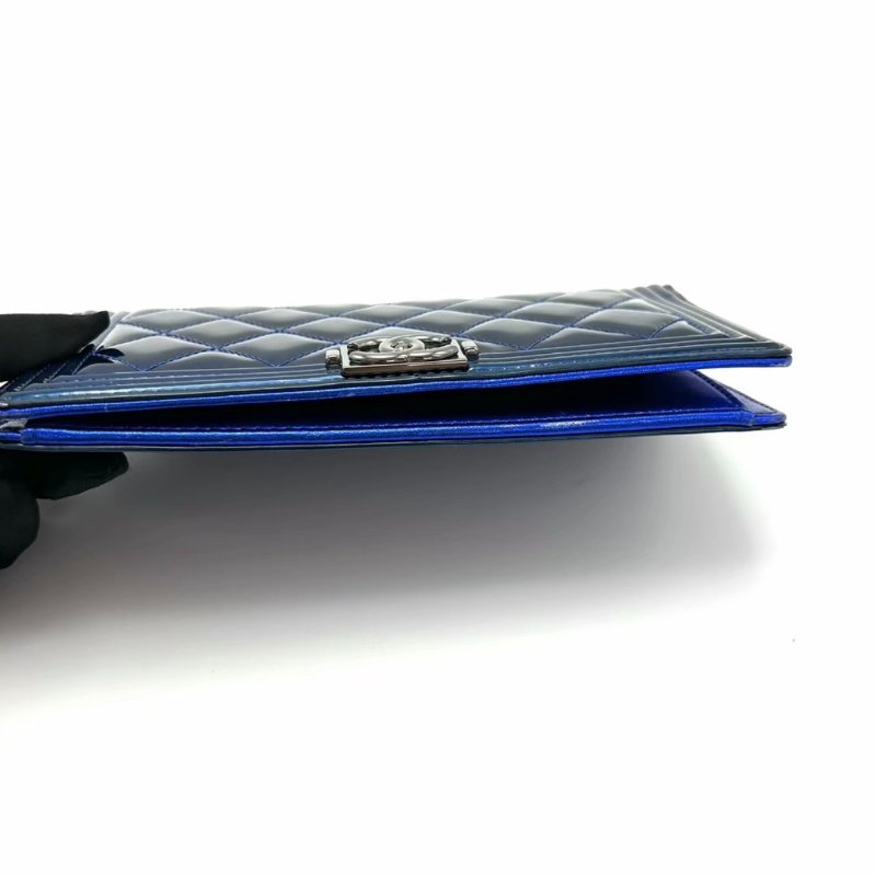 CHANEL銀扣leboy漆皮長款錢包 18*10*2 98新配件保卡塵袋-4