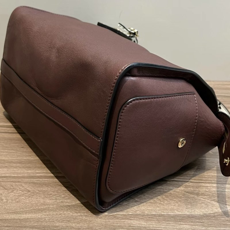 LV酒紅色拼黑白老花全皮肩背斜背包27*19*19 98新配件塵袋-5