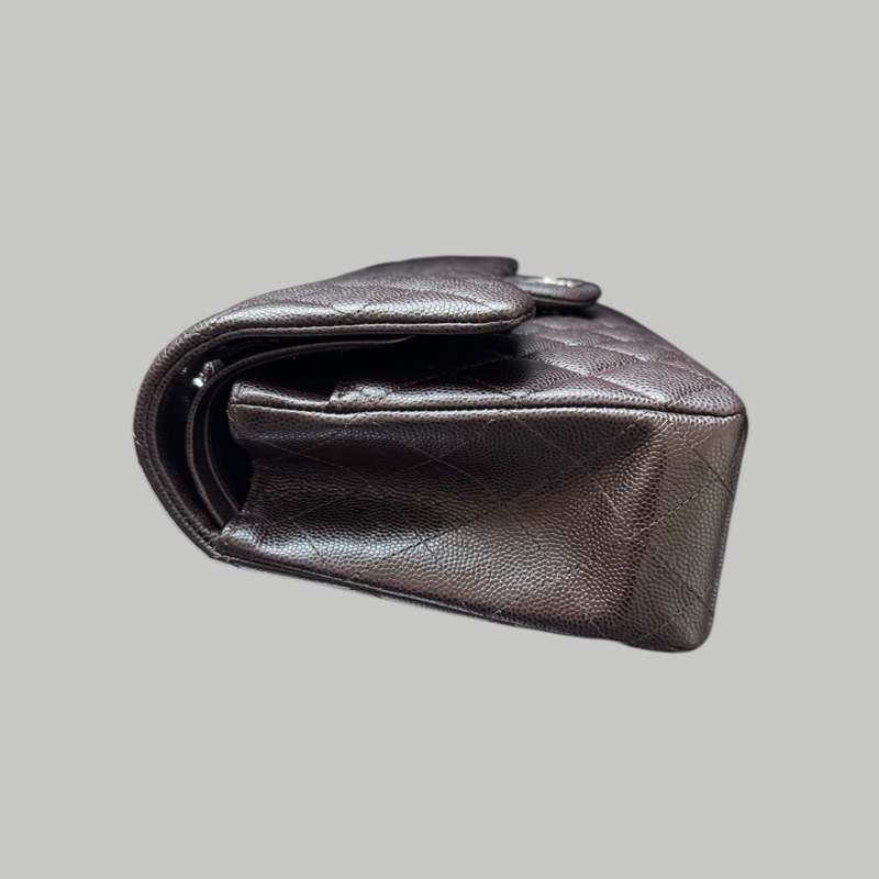 Chanel Caviar CF25 朱古力啡銀扣-2