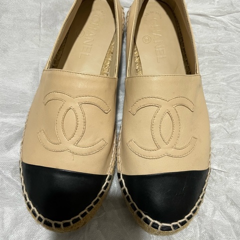 Chanel 皮面杏色漁夫鞋 EU37