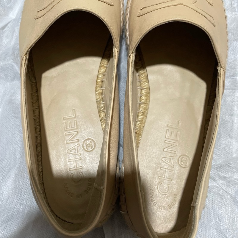 Chanel 皮面杏色漁夫鞋 EU37-4