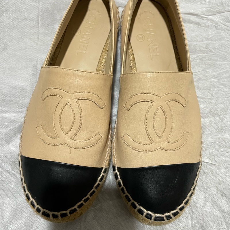 Chanel 皮面杏色漁夫鞋 EU37-5