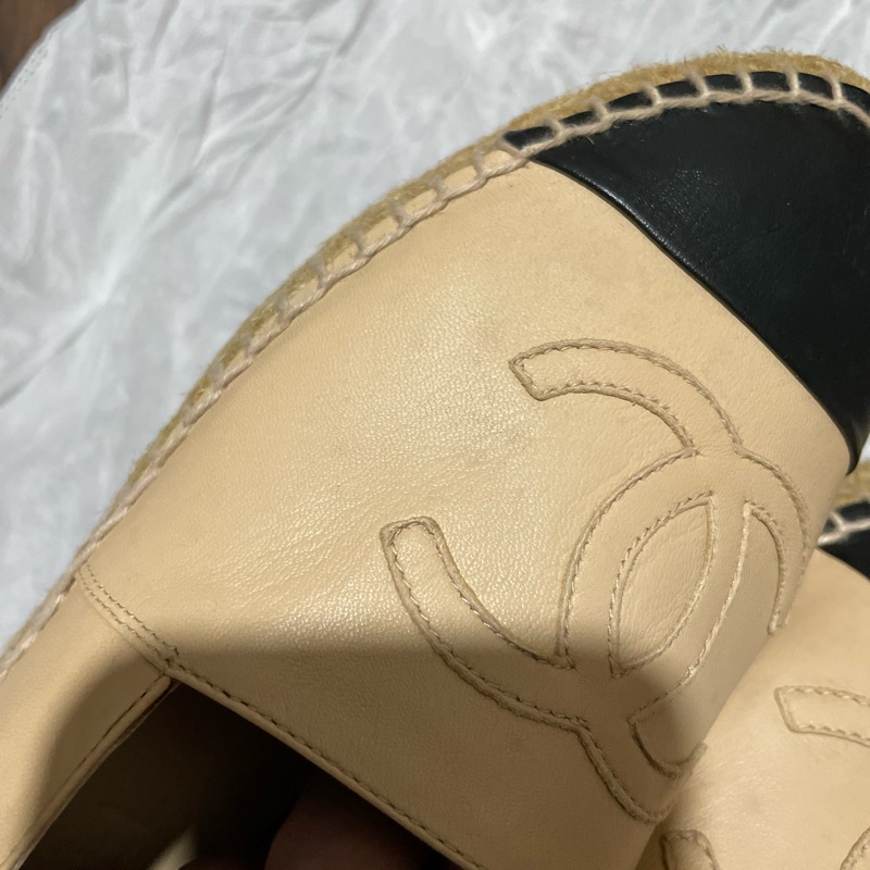 Chanel 皮面杏色漁夫鞋 EU37-12