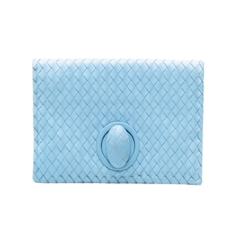 Bottega Veneta Snap 手拿包 皮革 baby藍