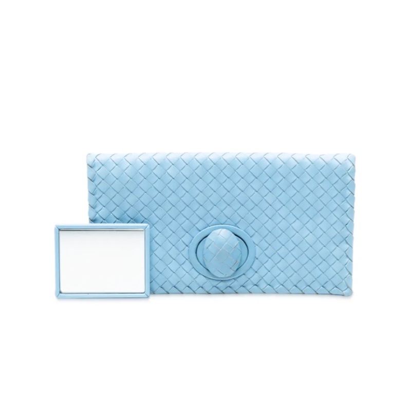 Bottega Veneta Snap 手拿包 皮革 baby藍-1