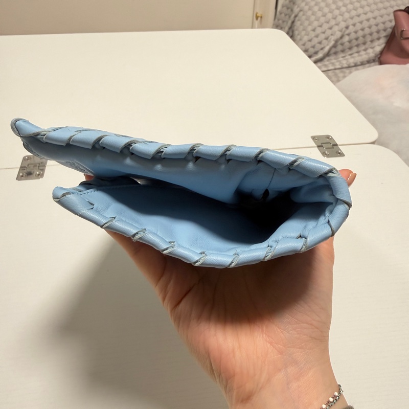 Bottega Veneta Snap 手拿包 皮革 baby藍-8