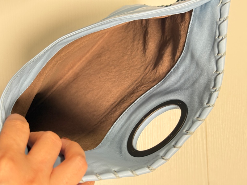 Bottega Veneta Snap 手拿包 皮革 baby藍-13