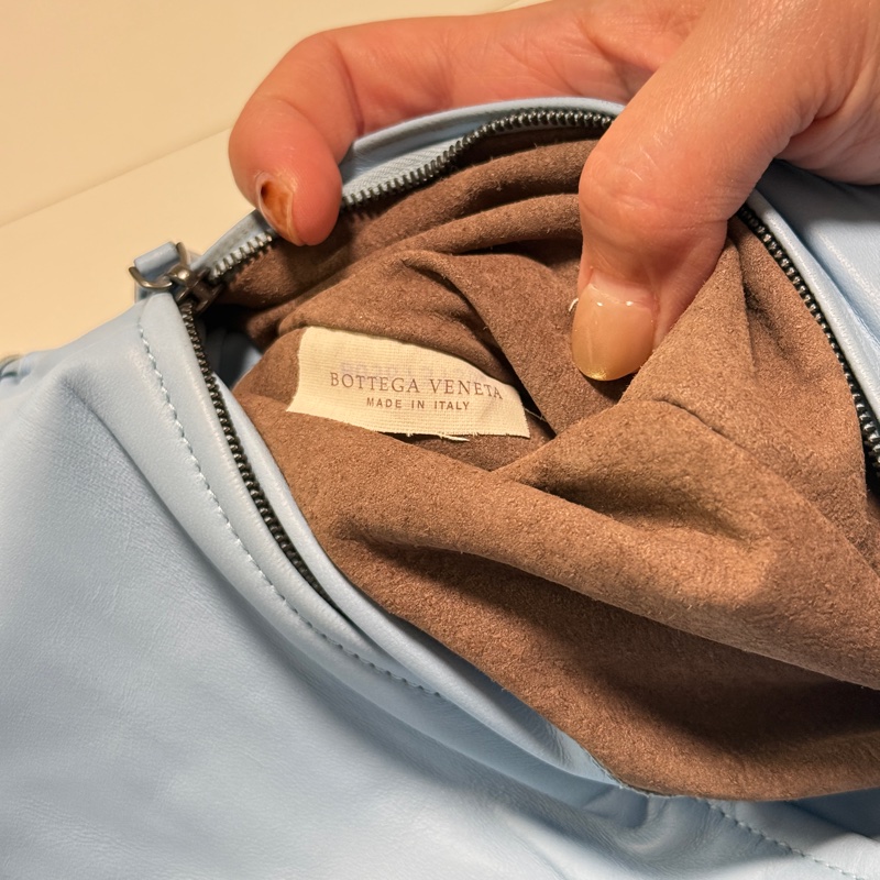 Bottega Veneta Snap 手拿包 皮革 baby藍-17