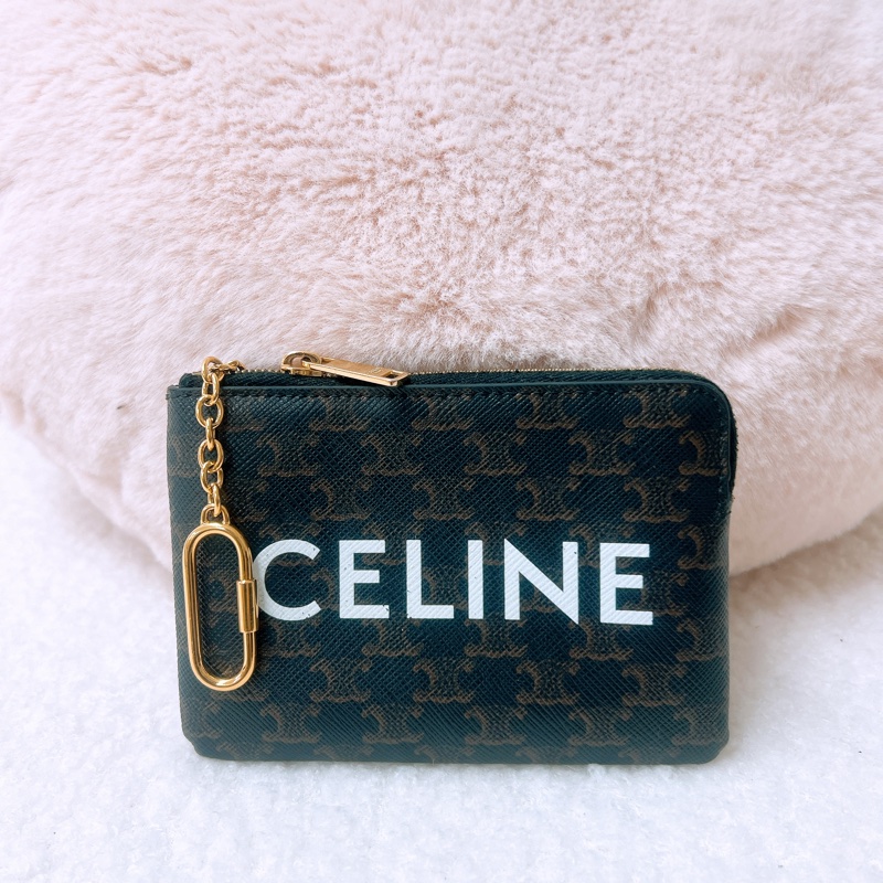 Celine 老花拉鏈零錢包/皮夾-0
