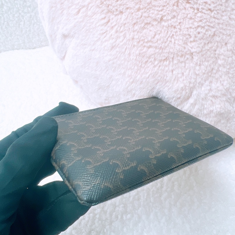 Celine 老花拉鏈零錢包/皮夾-7