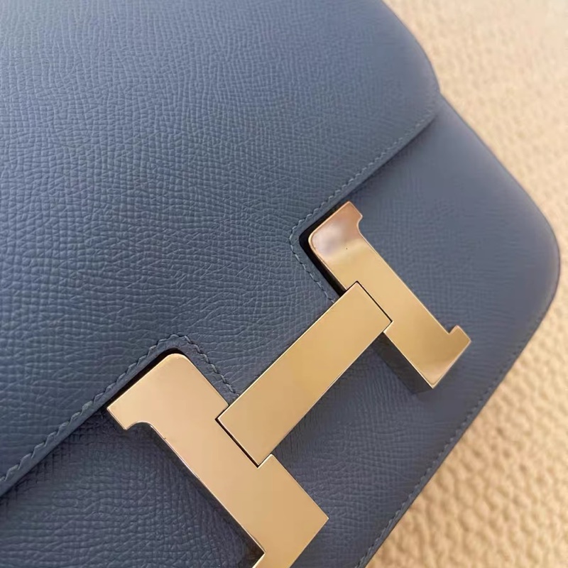 🌈Hermes💙Constance 24💙伊茲密爾藍銀扣🌟99新🌟Epsom皮🌟-1