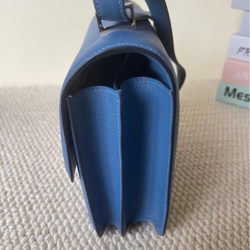 🌈Hermes💙Constance 24💙伊茲密爾藍銀扣🌟99新🌟Epsom皮🌟-8