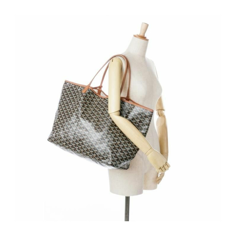 GOYARD 聖路易斯通用汽車單肩購物袋 黑色棕褐色-4