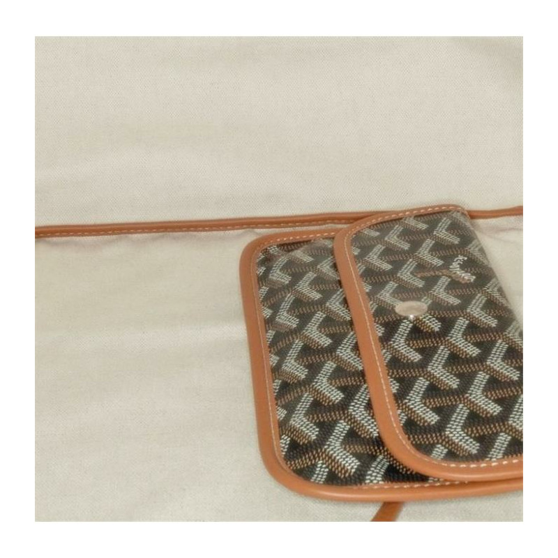 GOYARD 聖路易斯通用汽車單肩購物袋 黑色棕褐色-9